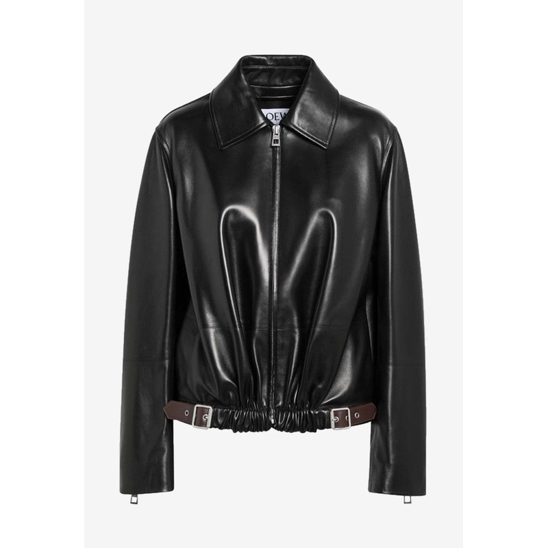 Anagram Leather Belted Jacket Black wrtwfr_FR 36
