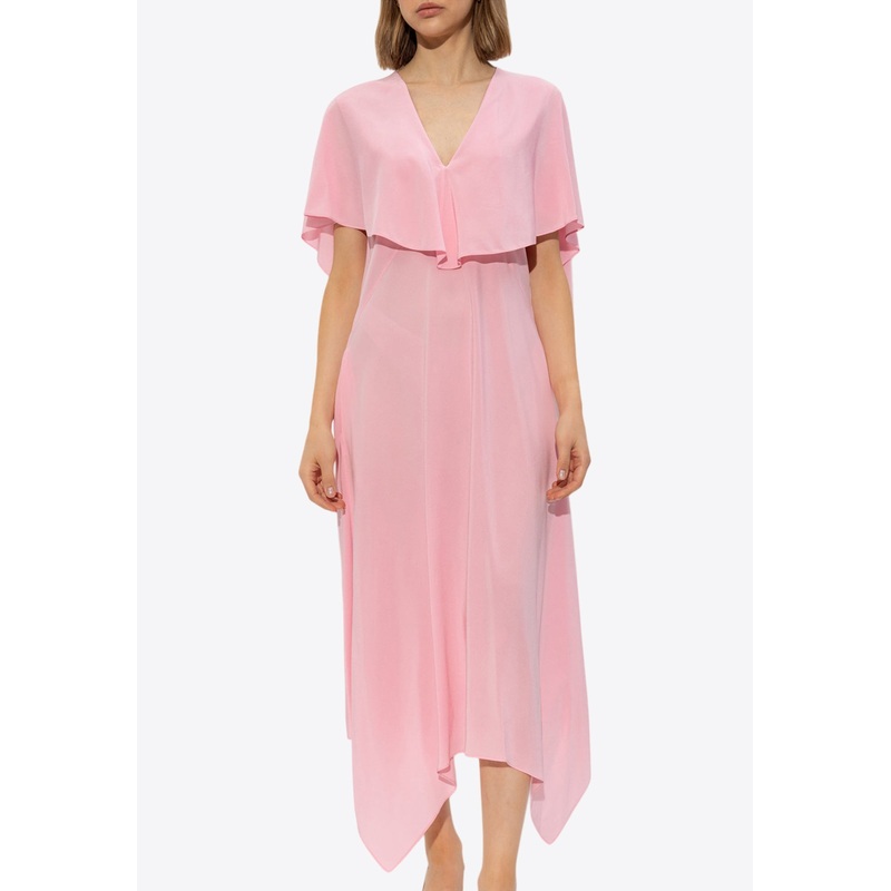 Asymmetric Silk Midi Dress Pink wrtwit_IT 38