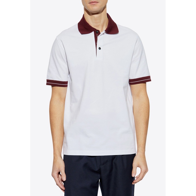 Color-Block Polo T-shirt White mrtwstd_S