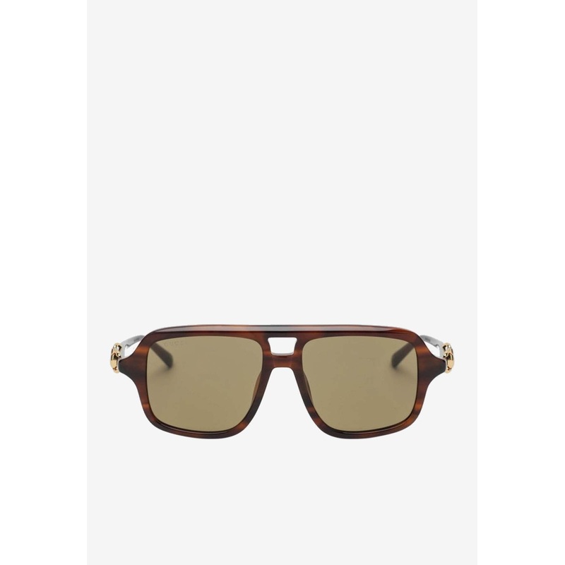 Horsebit Navigator Sunglasses Brown Onesize