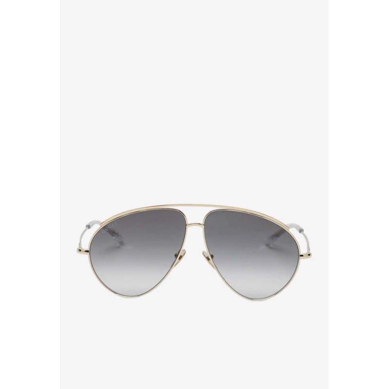 Logo Aviator Sunglasses Gray Onesize