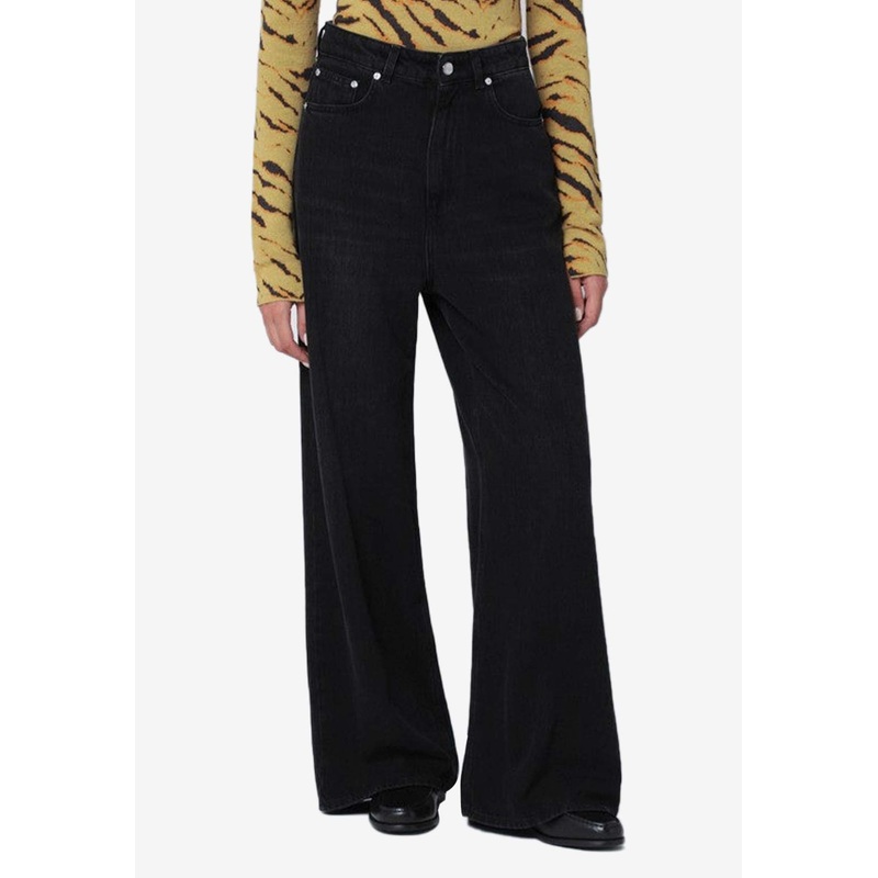 Washed-Effect Baggy Jeans Black wrtwbottoms_24