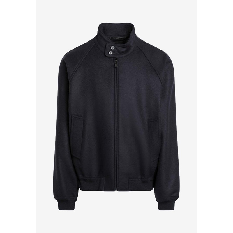 Wool-Blend Zip-Up Jacket Blue mrtwstd_S
