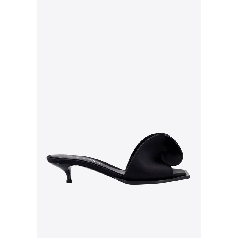 50 Folded Satin Mules Black wshoeseu_EU 36
