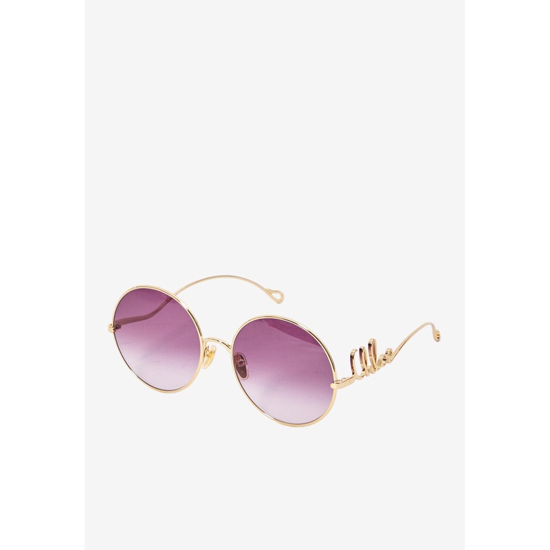 60s Round Sunglasses Purple Onesize