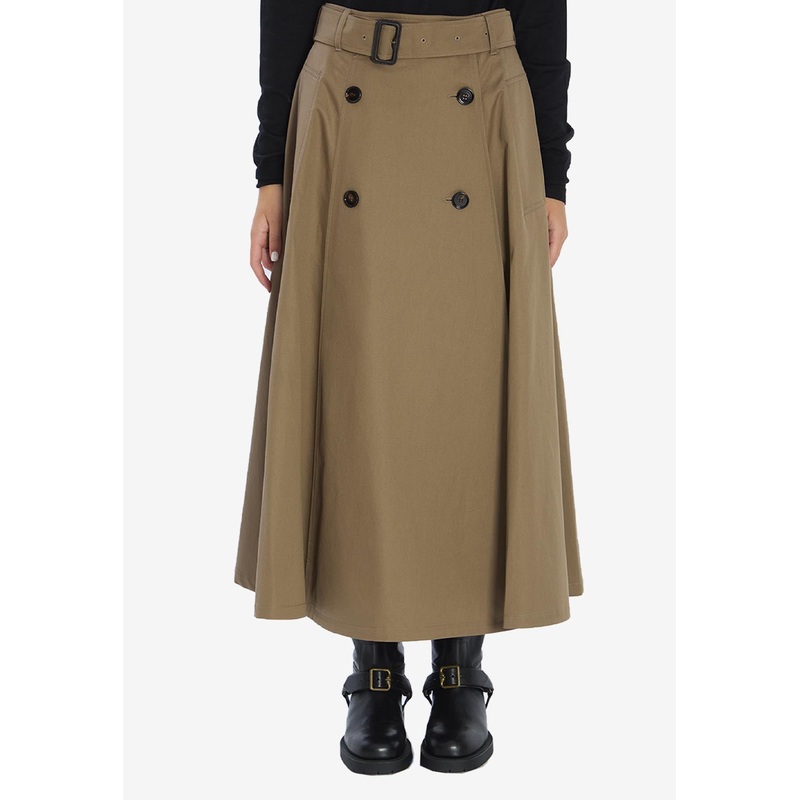 A-line Midi Trench Skirt Brown wrtwuk_UK 6