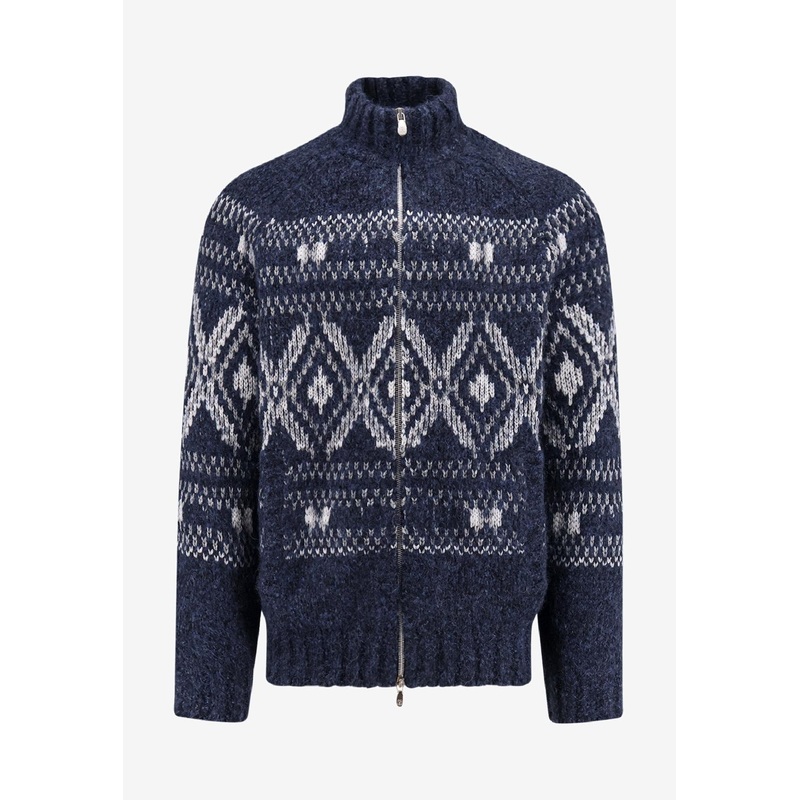 Alpaca Blend Zip-Up Cardigan Navy mrtwit_IT 48