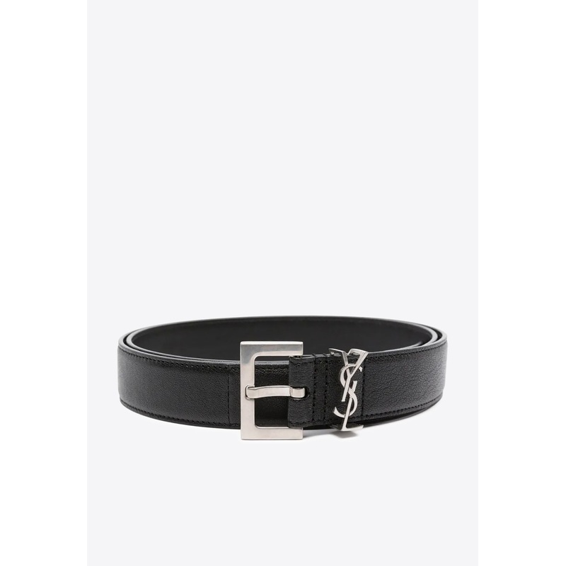 Cassandre Thin Leather Belt Black 75