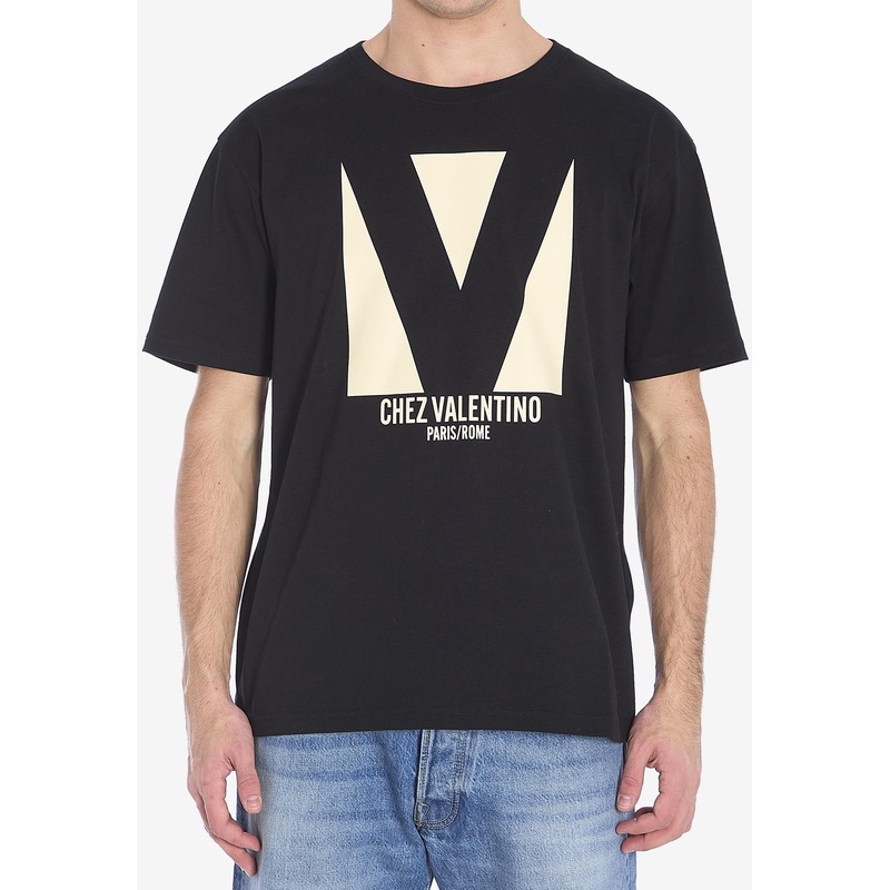 Chez Logo Print T-shirt Black mrtwstd_S