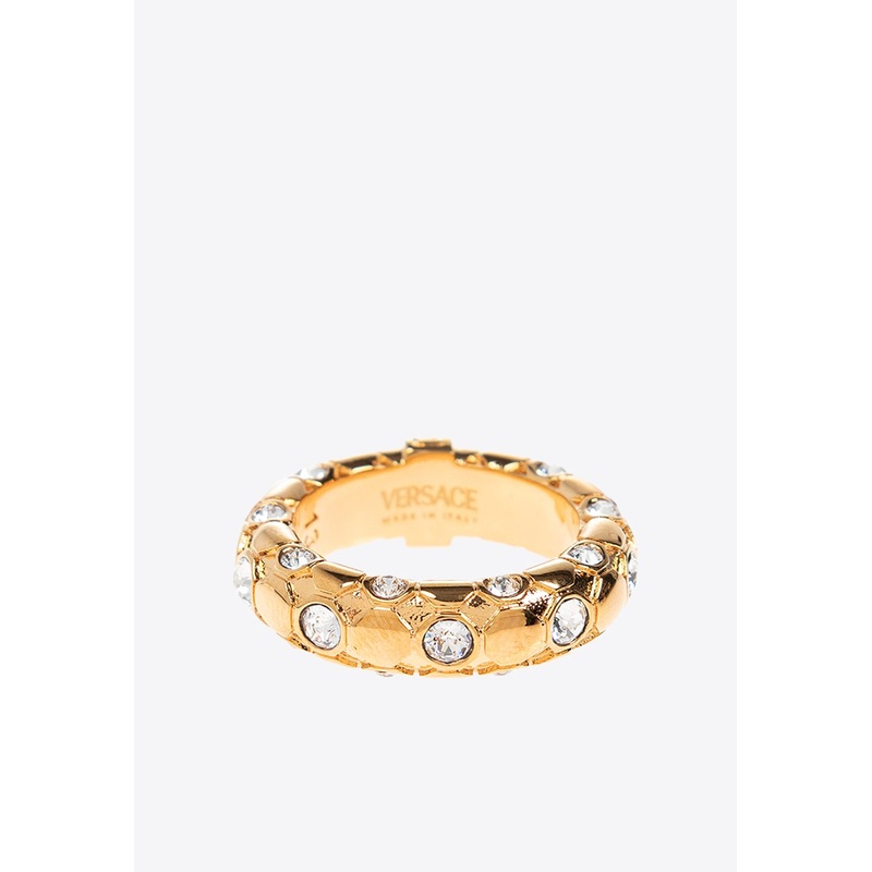 Crystal Metal Mesh Ring Gold IT 11