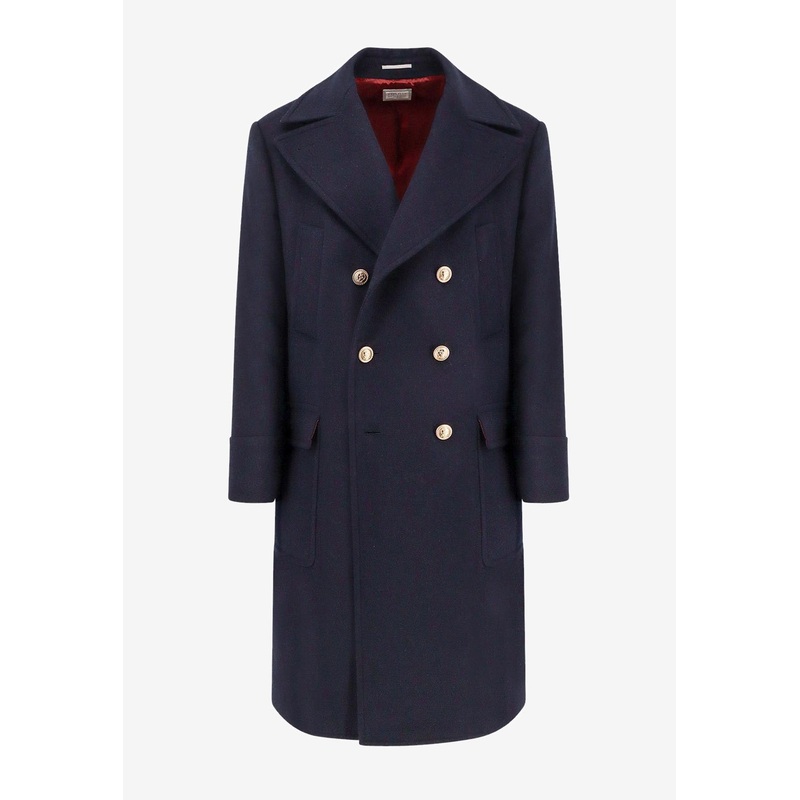 Double-Breasted Wool Coat Navy mrtwit_IT 50
