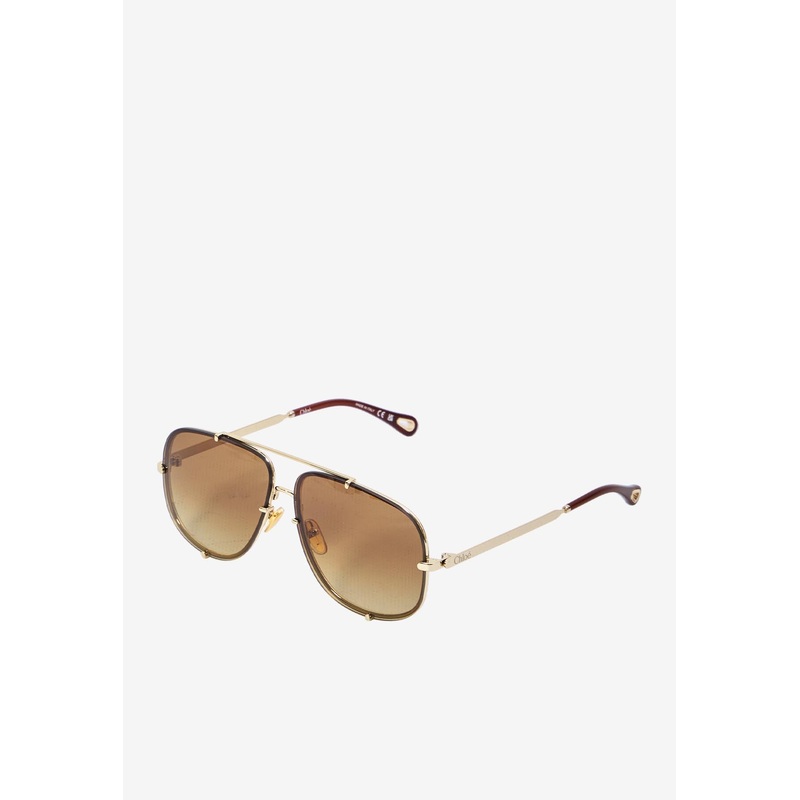 Gradient Aviator Sunglasses Gold Onesize