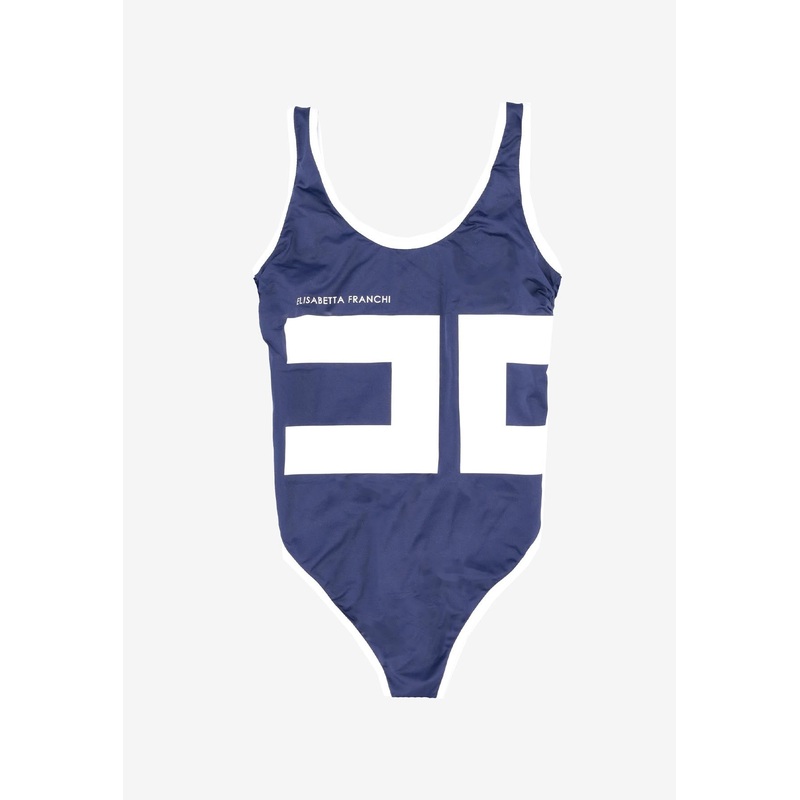 Logo Print One-Piece Swimsuit Navy wrtwit_IT 40
