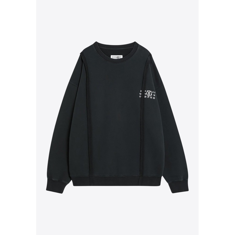 Numeric Logo Print Crewneck Sweatshirt Black mrtwstd_S