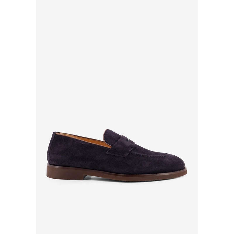 Suede Penny Loafers Blue mshoeseu_EU 41