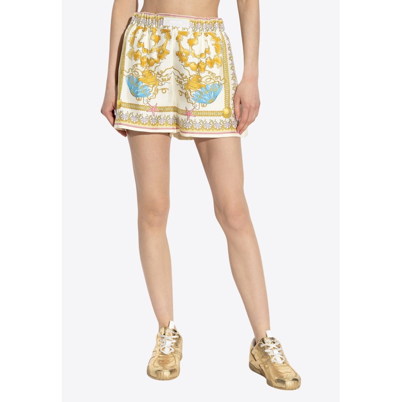 Underwater Barocco Silk Shorts Yellow wrtwit_IT 36