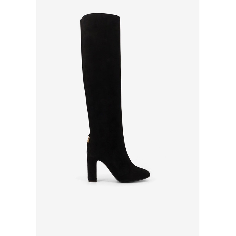 80 DG Logo Knee-High Suede Boots Black wshoeseu_EU 36