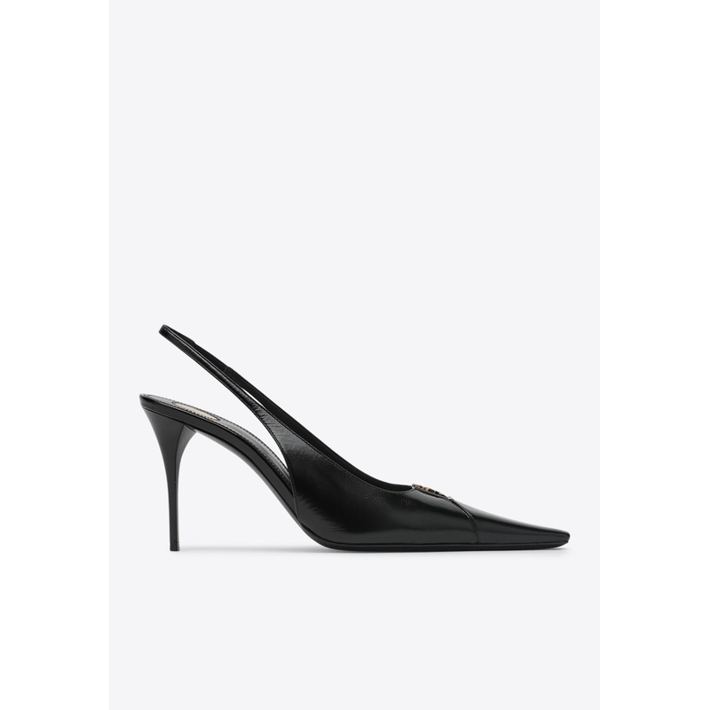 Babylon 90 Leather Slingback Pumps Black wshoeseu_EU 36
