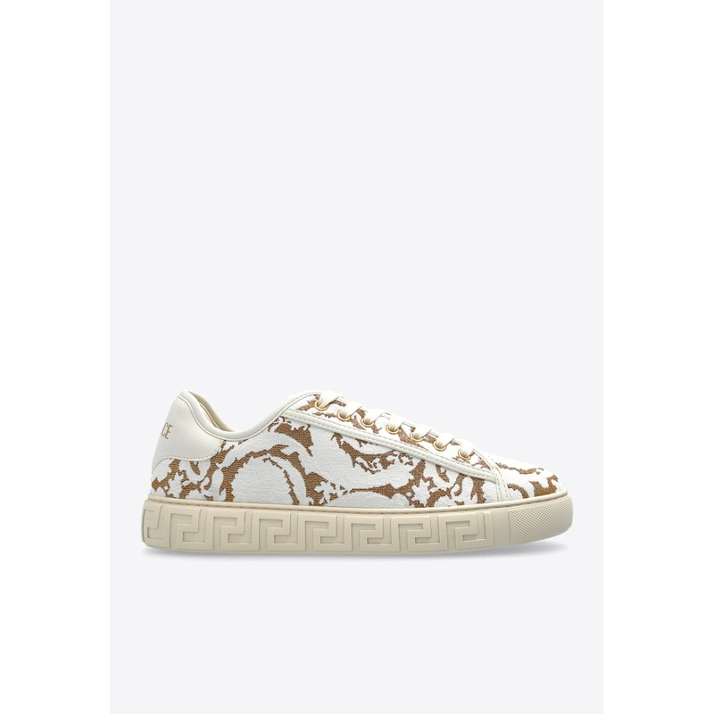Barocco Jacquard Greca Sneakers Cream wshoeseu_EU 35
