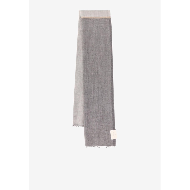 Cashmere and Silk Scarf Gray Onesize
