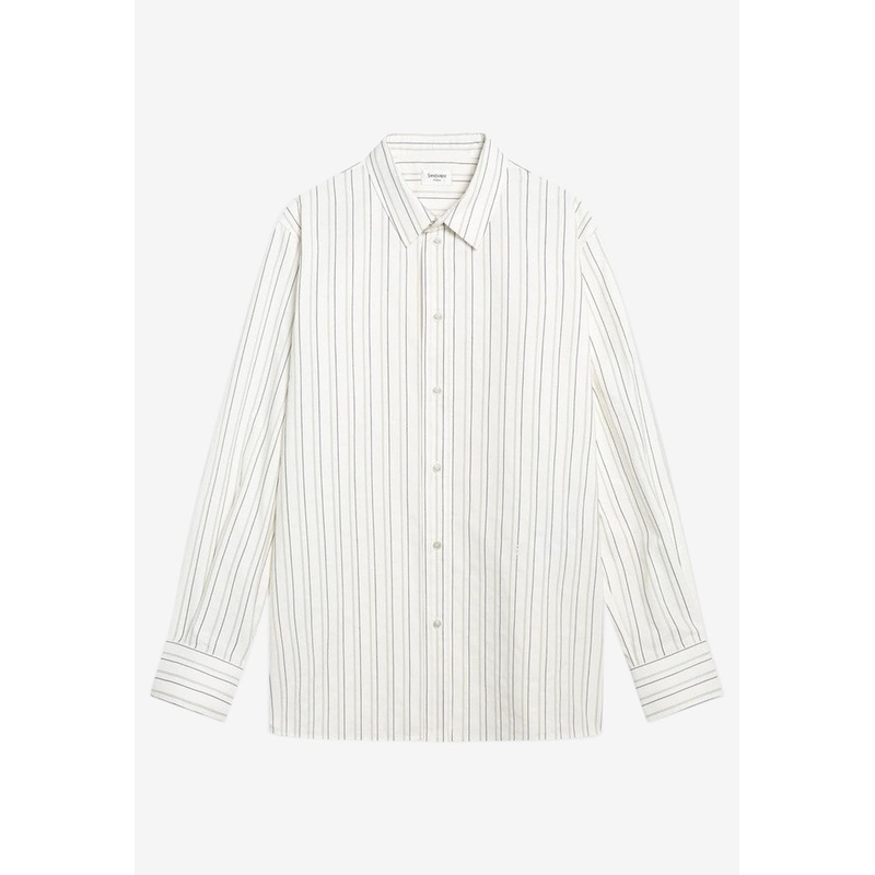 Cassandre Long-Sleeved Stripe Shirt White mrtwshirtseu_EU 40
