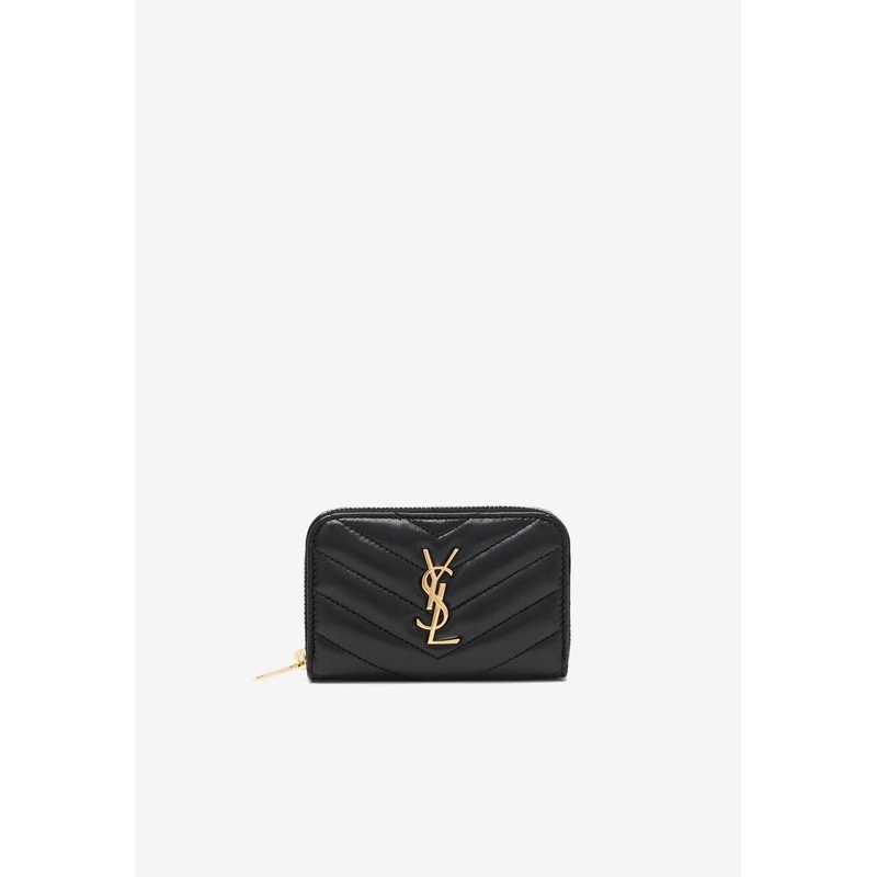 Cassandre Quilted Leather Zip-Around Wallet Black Onesize