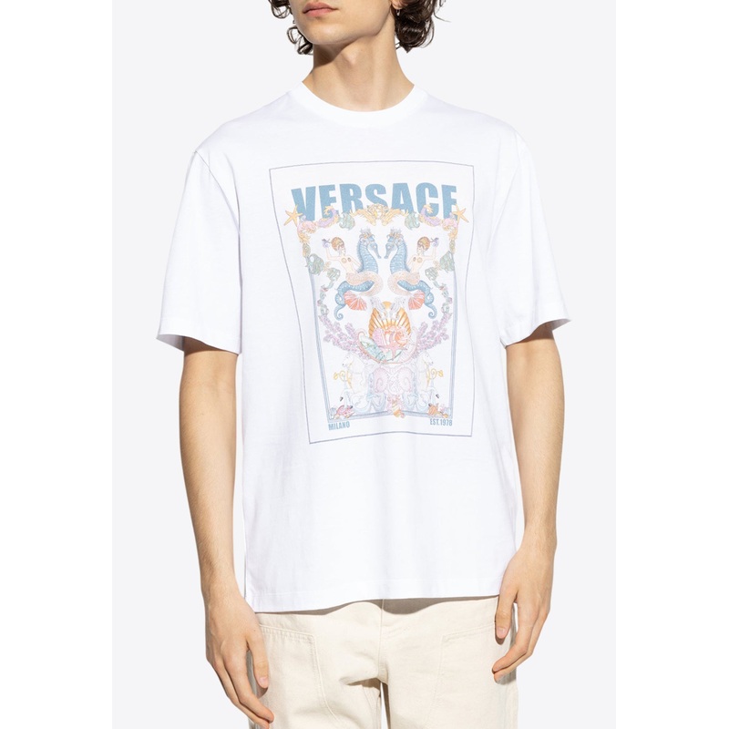 Coral Theatre Postcard T-shirt White mrtwstd_S
