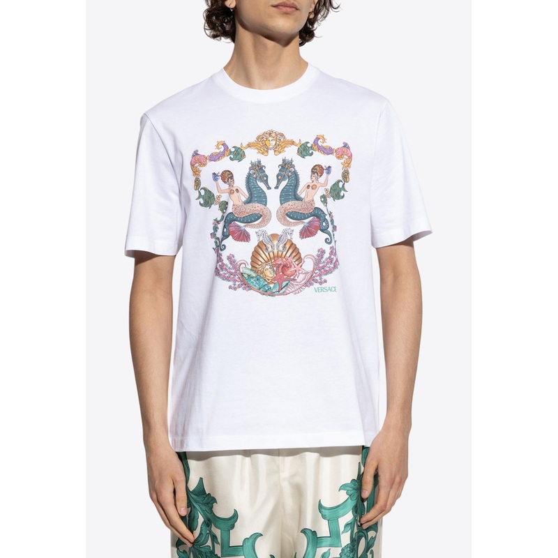Coral Theatre Print T-shirt White mrtwstd_S