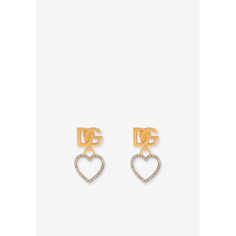 DG Logo and Heart Earrings Gold Onesize