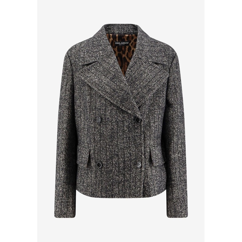 Double-Breasted Oversized Wool Coat Gray wrtwit_IT 40