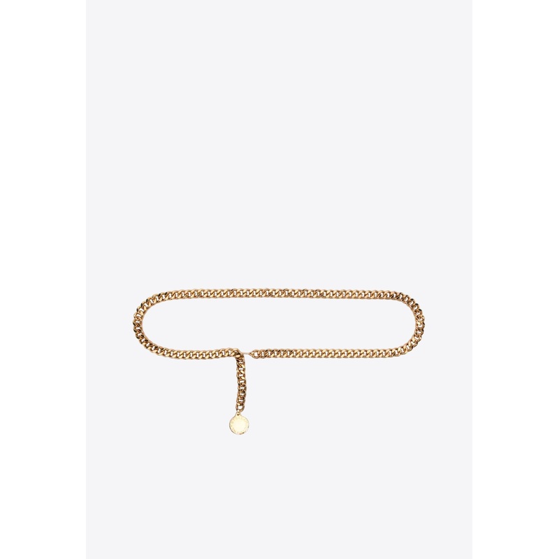 Falabella Logo Engraved Chain Belt Gold S