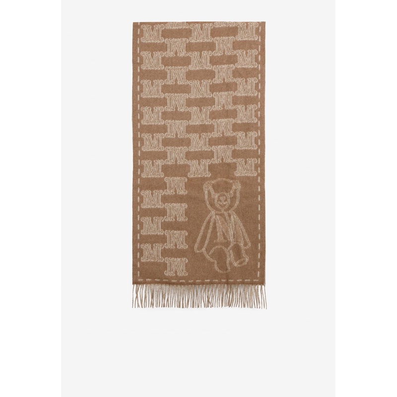 Logo Teddy Scarf Beige Onesize