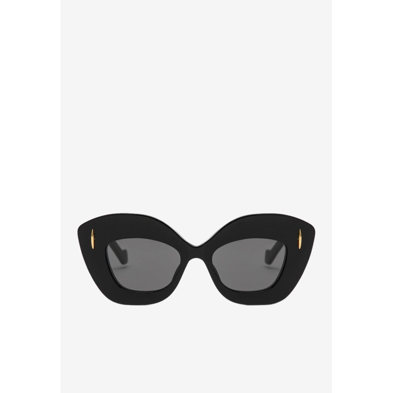 Retro Cat-Eye Sunglasses Gray Onesize