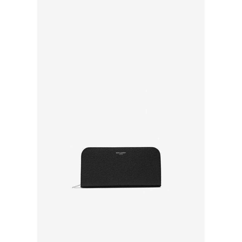 Stamped Logo Zip-Around Wallet Black Onesize