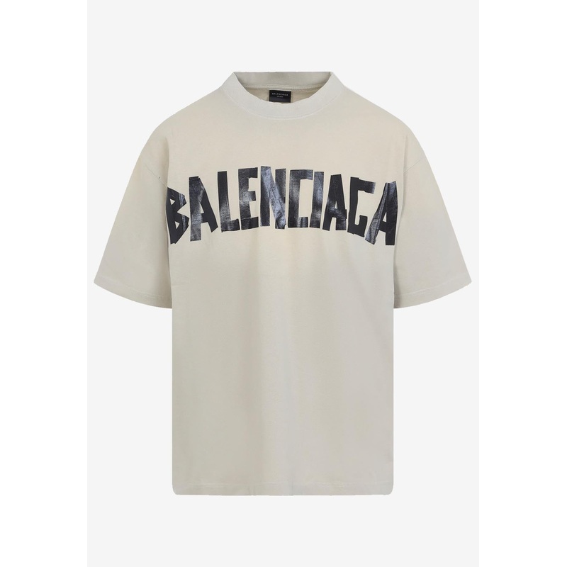 Tape Logo Crewneck T-shirt Beige mrtwstd_XL