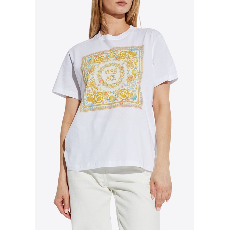 Underwater Barocco Print T-shirt White wrtwit_IT 36