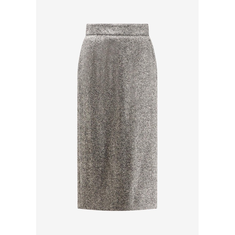 Wool Midi Skirt Gray wrtwit_IT 40