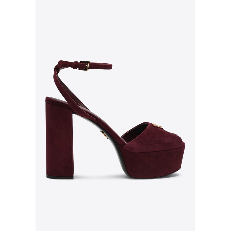 115 Suede Platform Sandals Burgundy wshoeseu_EU 36