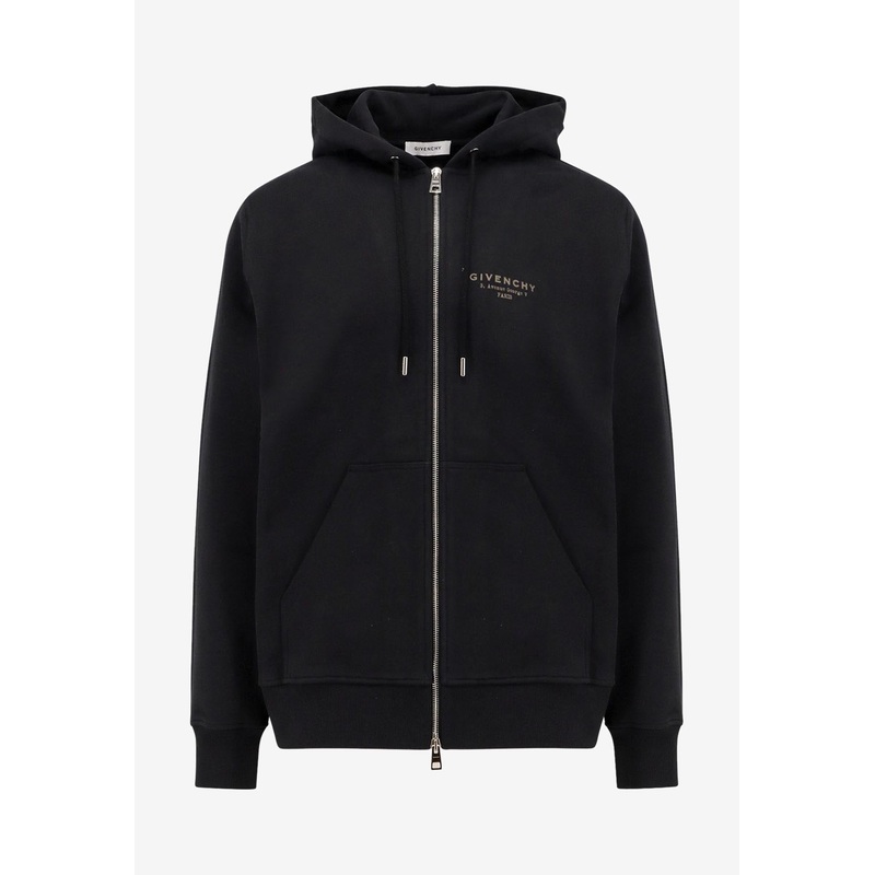 Logo Print Zip-Up Sweatshirt Black mrtwstd_M
