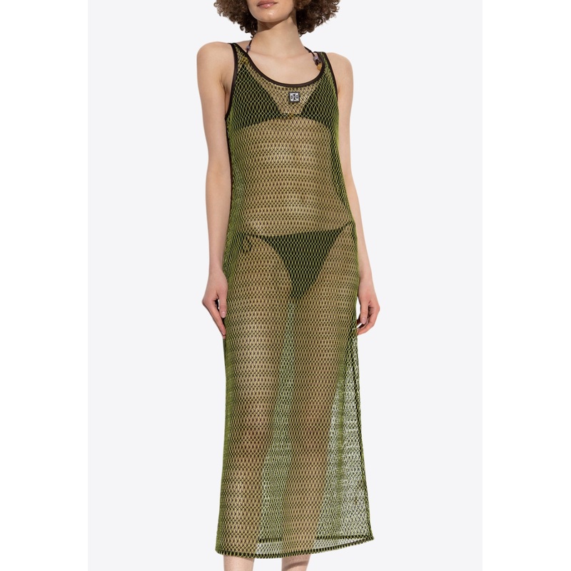 Mesh Midi Cover-Up Dress Green wrtwstd_XS