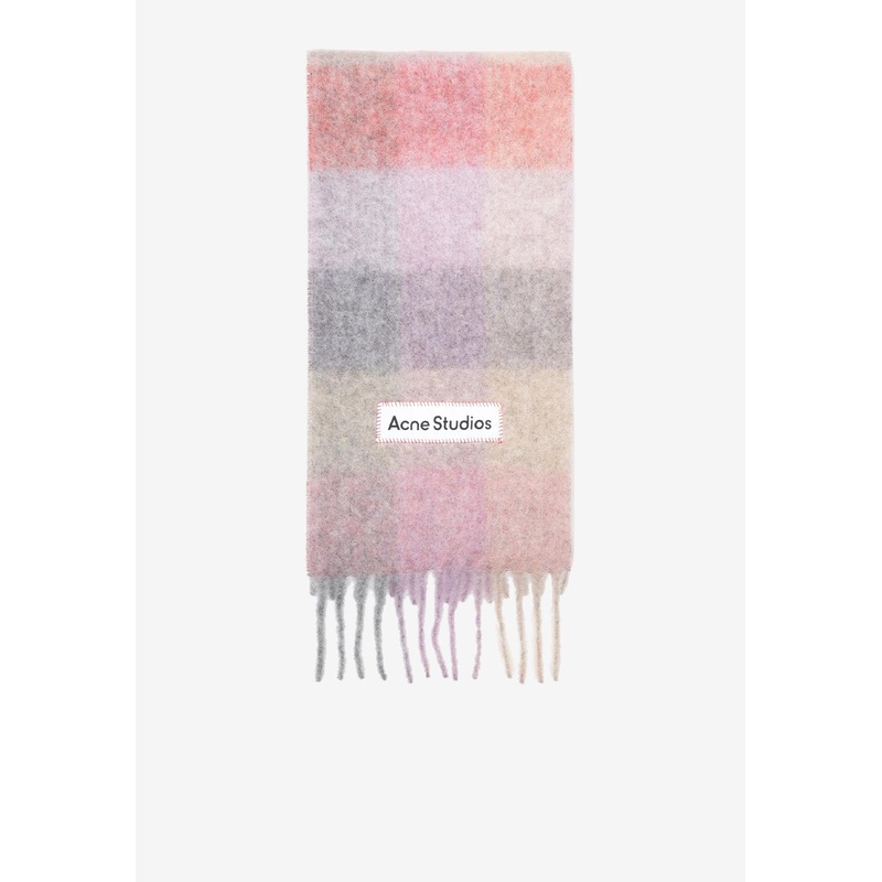 Mohair Checked Scarf Multicolor Onesize