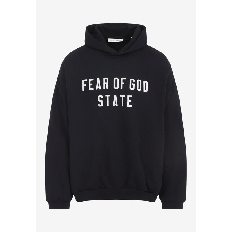 Printed Hooded Sweatshirt Black mrtwstd_XL
