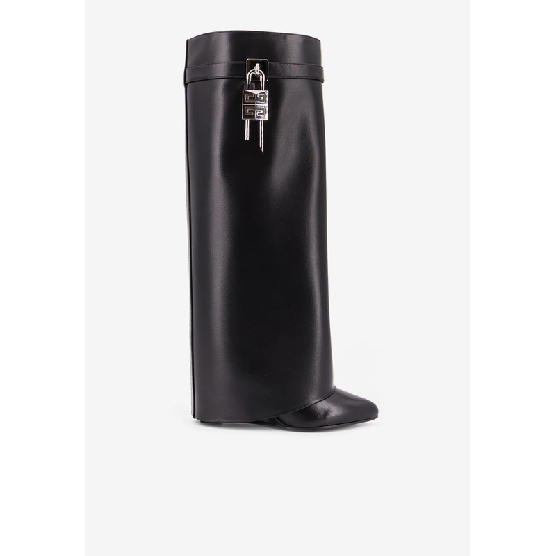 Shark Lock 90 Knee-High Leather Boots Black wshoeseu_EU 37