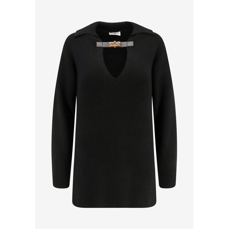 Wool-Blend V-neck Sweater Black wrtwit_IT 38