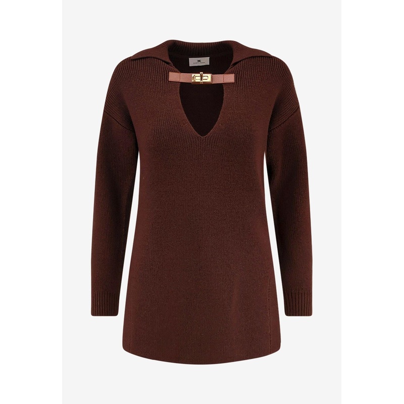 Wool-Blend V-neck Sweater Brown wrtwit_IT 38