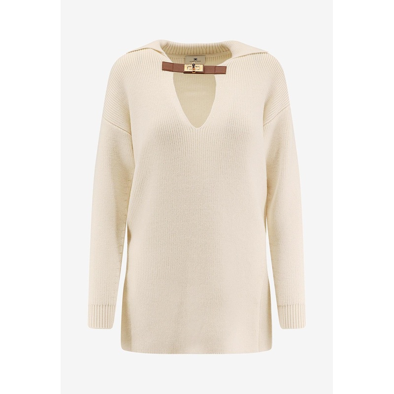 Wool-Blend V-neck Sweater Light Beige wrtwit_IT 38