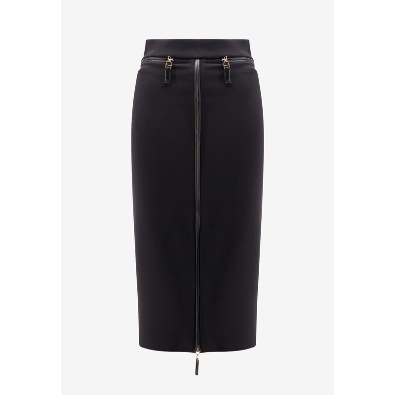 Zipped Satin Midi Skirt Black wrtwit_IT 38