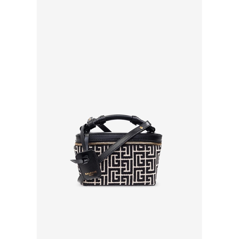 B-Army Monogram Canvas Vanity Bag Monochrome Onesize