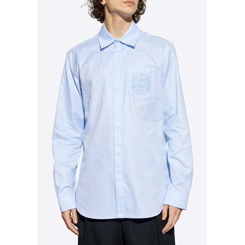 cusson Embroidered Long-Sleeved Shirt Light Blue mrtwshirtseu_EU 39