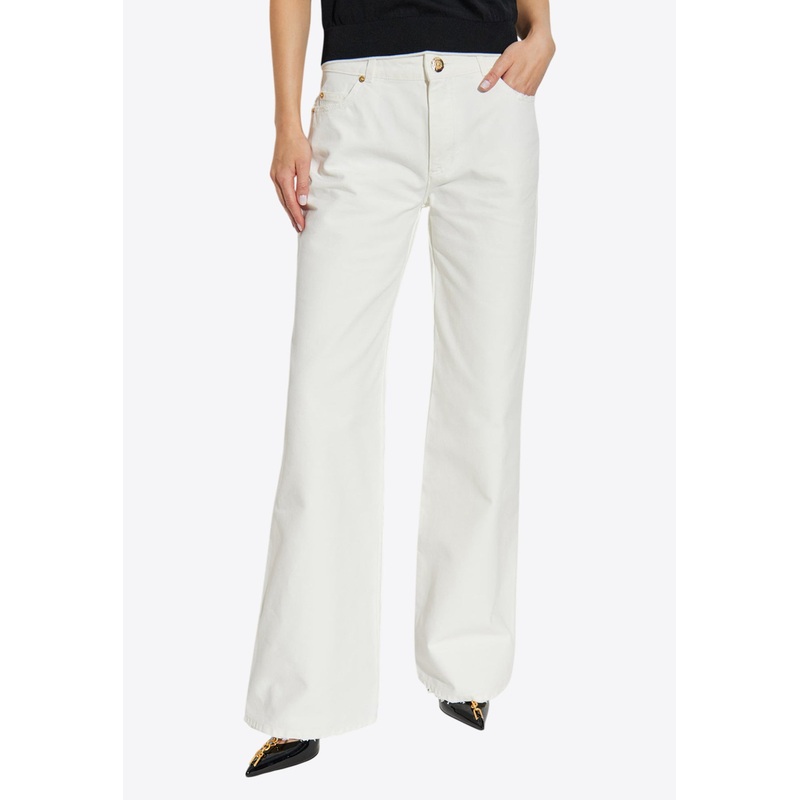 Denim Straight-Leg Jeans White wrtwfr_FR 34